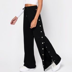 Tobi Wide Leg Button Down Sweatpants
